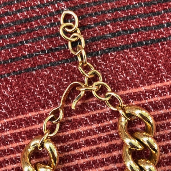 VTG 1980s Chunky Curb Chain Necklace Signed Monet Adjust to 17 inch - Picture 7 of 9